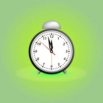 Alarm clock on green background Vector 스톡 일러스트