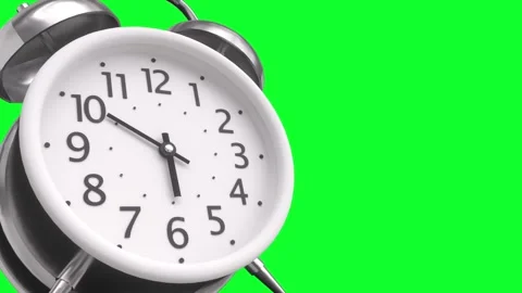 Alarm Clock on Green Screen - Time-Lapse Motion Effect Video stock 305100466