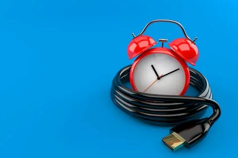 Alarm clock with hdmi cable Stock Illustration