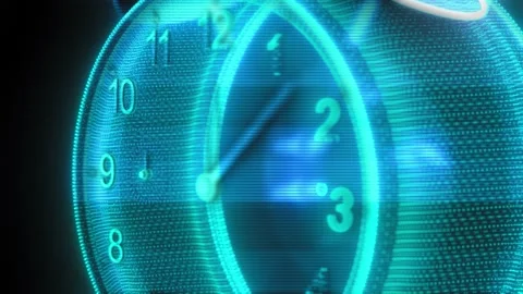 Alarm Clock Hologram 4k Stock Footage 197548522
