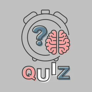 Alarm clock, human brain, question mark Illustrazione stock