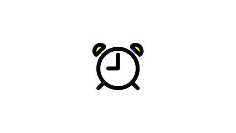 Alarm clock icon animation Stock Footage 196942302