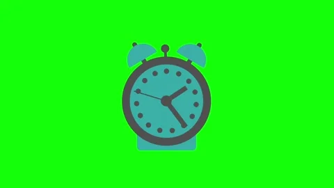 Alarm clock icon animation loop on green screen background Stock Footage 314041277