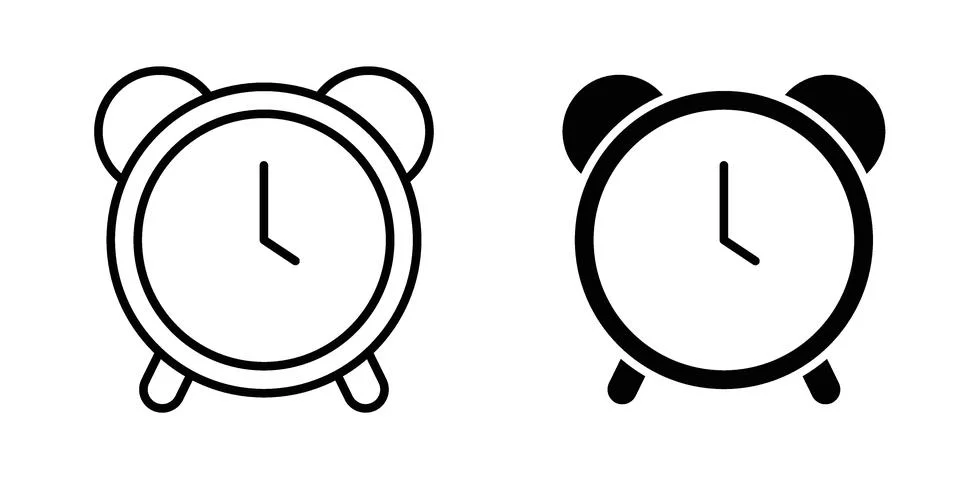Alarm clock icon for design projects and web UI Stock Illustration