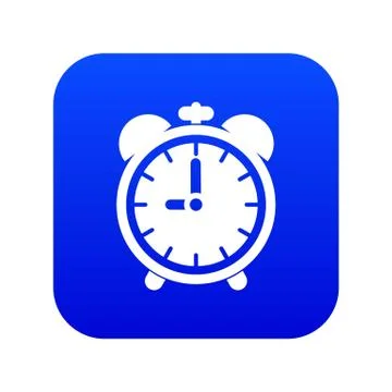 Alarm clock icon digital blue Stock Illustration