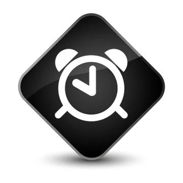 Alarm clock icon elegant black diamond button Illustrazione stock