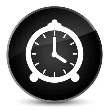 Alarm clock icon elegant black round button Stock Illustration