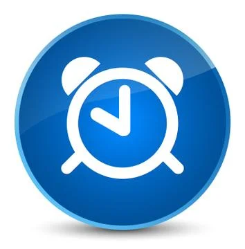 Alarm clock icon elegant blue round button Stock Illustration