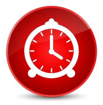 Alarm clock icon elegant red round button Illustrazione stock