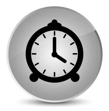 Alarm clock icon elegant white round button Illustrazione stock