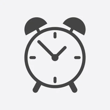 Alarm clock icon. Flat design style. Simple icon on white background. Web sit Stock Illustration