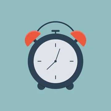 Alarm clock icon. Flat design style. Simple icon. Illustrazione stock