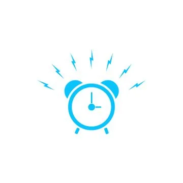 Alarm clock icon flat Stock Illustration