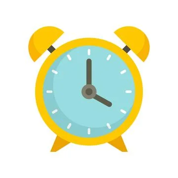 Alarm clock icon flat isolated Stock Illustration