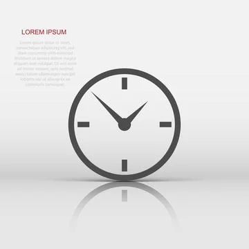 Alarm clock icon in flat style. Timer sign illustration pictogram. Stopwatc.. Stock Illustration