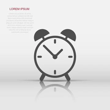 Alarm clock icon in flat style. Timer sign illustration pictogram. Stopwatc.. Illustrazione stock