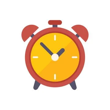 Alarm clock icon flat vector. Office time Stock Illustration