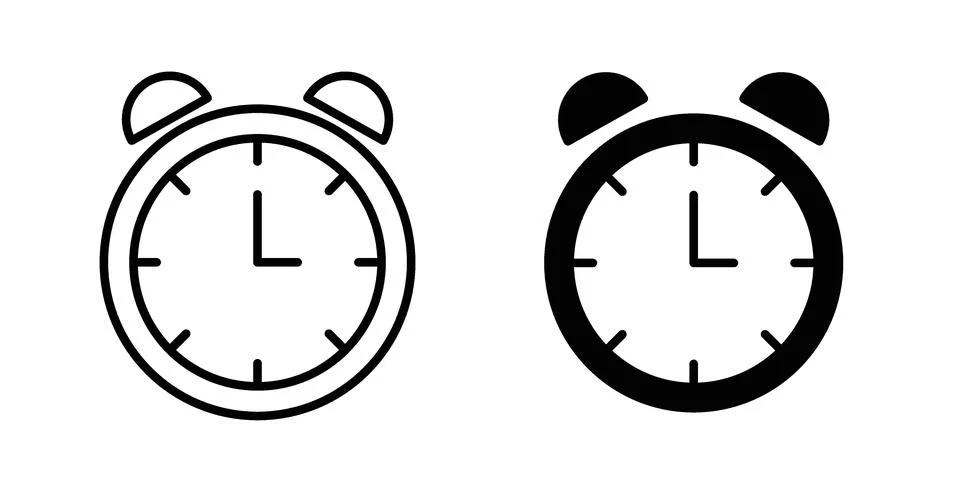 Alarm clock icon illustration vector, icon set for apps Illustrazione stock