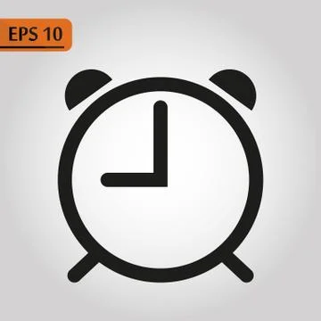 Alarm clock  icon isolated on white background simple line outline style alar Stock Illustration