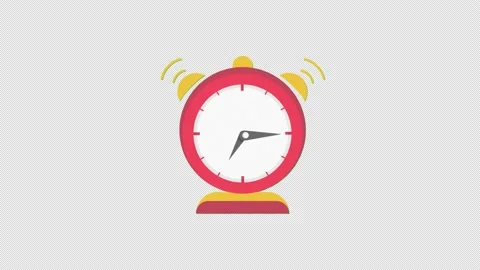 Alarm clock icon motion graphics animation with alpha channel, transparent ba Video stock 206755571