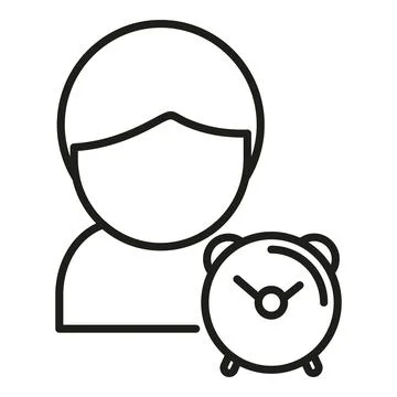 Alarm clock icon outline vector. Sleep problem 스톡 일러스트