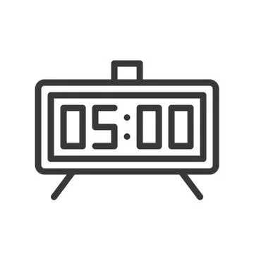 Alarm clock icon pixel perfect design, editable stroke outline Stockillustratie