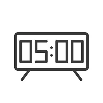 Alarm clock icon pixel perfect design, editable stroke outline Illustrazione stock