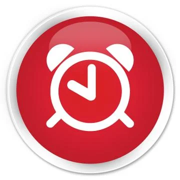 Alarm clock icon premium red round button Stock Illustration