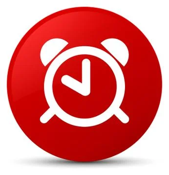Alarm clock icon red round button Stock Illustration