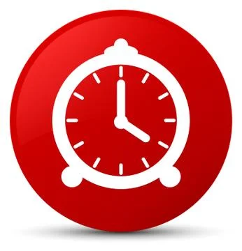 Alarm clock icon red round button 스톡 일러스트