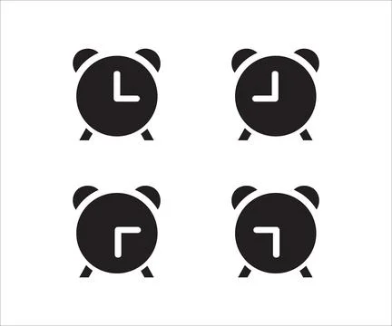 Alarm Clock Icon Set Vector Collection Stock Illustration