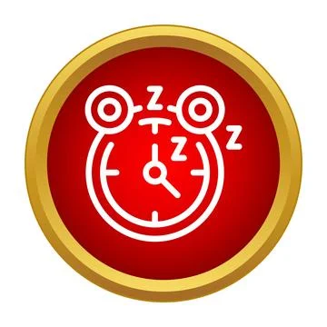 Alarm clock icon showing sleep time and snooze Stock Illustration