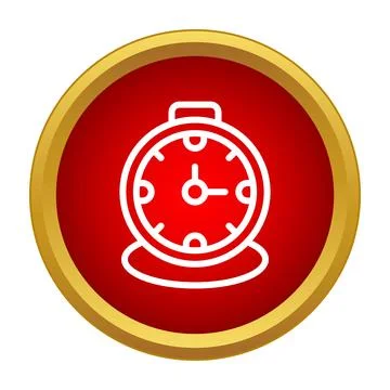 Alarm clock icon showing time concept on red 스톡 일러스트