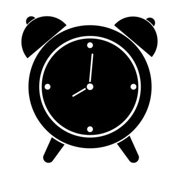 Alarm clock icon silhouette, vector illustration isolated on white background Stock Illustration