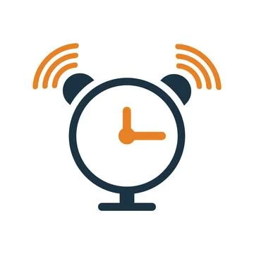Alarm clock icon. Simple editable vector logo. Stock Illustration
