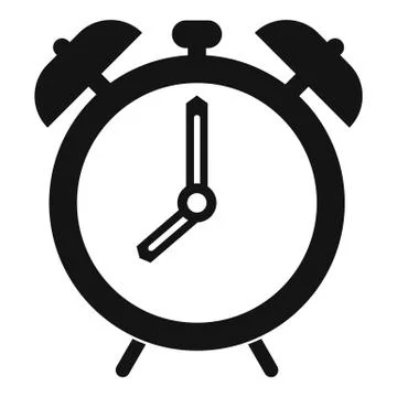 Alarm clock icon, simple style Stock Illustration