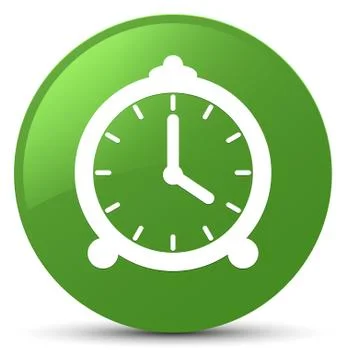 Alarm clock icon soft green round button Stock Illustration