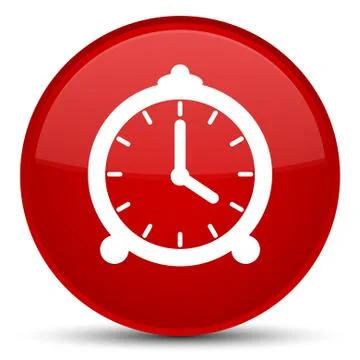 Alarm clock icon special red round button Stock Illustration