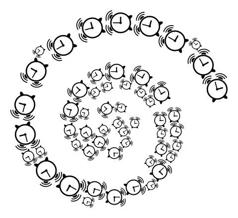 Alarm Clock Icon Spiral Spin Collage Stock Illustration