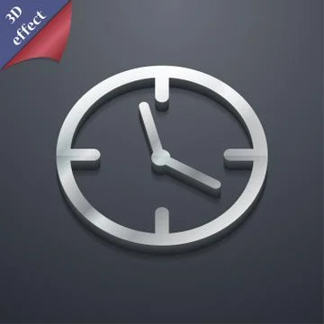 Alarm clock icon symbol. 3D style. Trendy, modern design with space for your  Illustrazione stock
