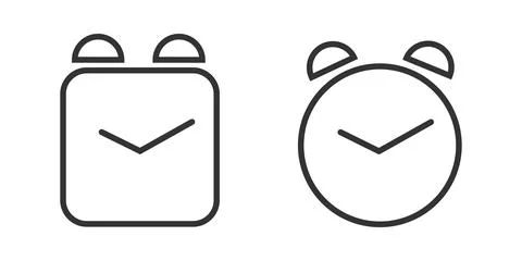 Alarm clock icon. Table clock symbol. Sign device that shows the time vector. Stock Illustration