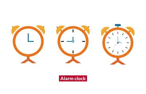 Alarm clock icon in trendy flat design. Stock Illustration