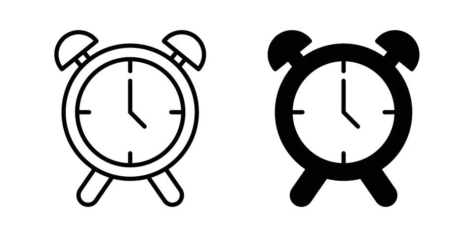 Alarm clock icon vector design illustrations Illustrazione stock