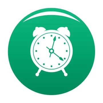 Alarm clock icon vector green 스톡 일러스트