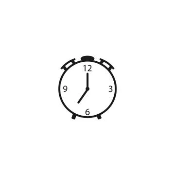 Alarm, clock icon, vector illustration. Flat design. Stock Illustration