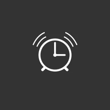 Alarm, clock icon, vector illustration. Flat design. Illustrazione stock