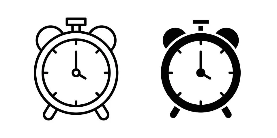 Alarm clock icon vector symbol graphics Stock Illustration