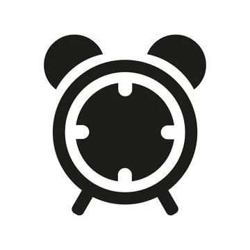Alarm clock icon on white background. Stock Illustration