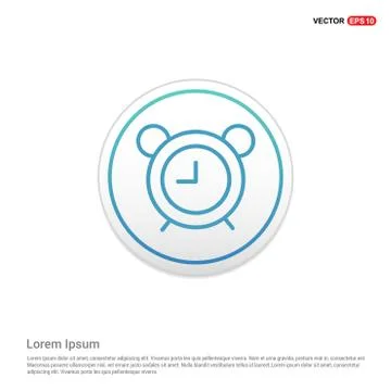 Alarm clock icon - white circle button Stock Illustration