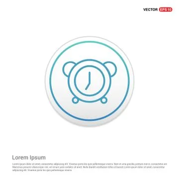 Alarm clock icon - white circle button Stock Illustration